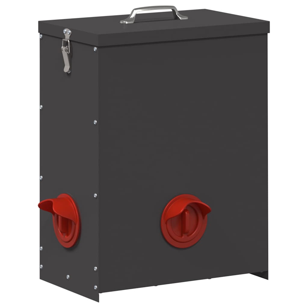 Chicken Feeder Black 32.5 x 20.5 x 43 cm Cold-Rolled Steel