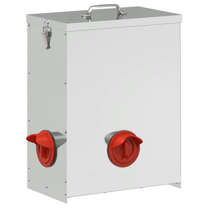 Chicken Feeder Silver 32.5 x 20.5 x 43 cm Galvanised Steel