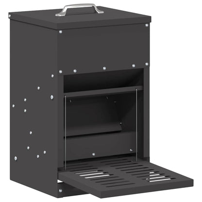 Chicken Treadle Feeder Black 25 x 42 x 40 cm Cold-Rolled Steel