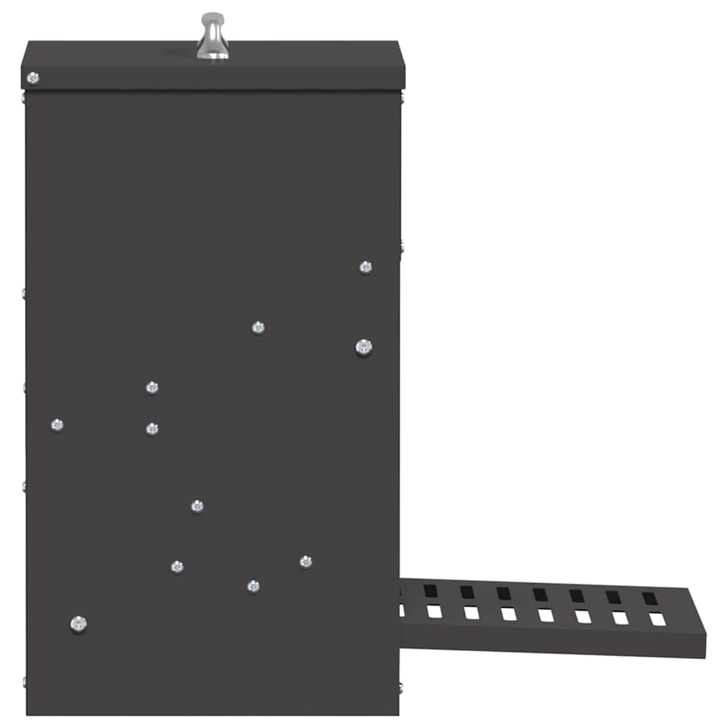 Chicken Treadle Feeder Black 25 x 42 x 40 cm Cold-Rolled Steel