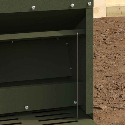 Chicken Treadle Feeder Olive Green 25 x 42 x 40 cm