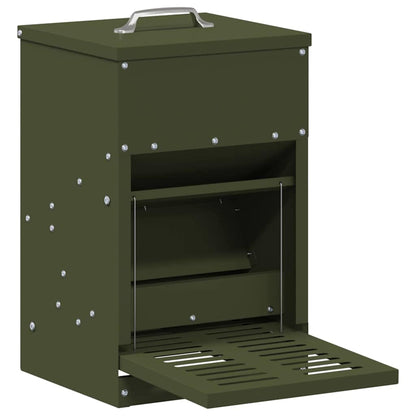 Chicken Treadle Feeder Olive Green 25 x 42 x 40 cm