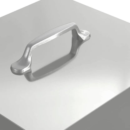 Chicken Treadle Feeder Silver 25 x 42 x 40 cm Galvanised Steel