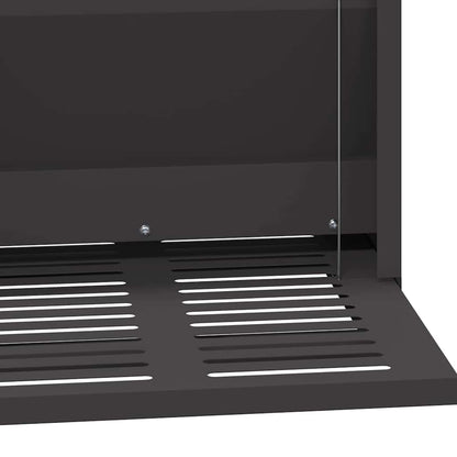 Chicken Treadle Feeder Black 33 x 42 x 40 cm Cold-Rolled Steel