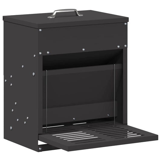 Chicken Treadle Feeder Black 33 x 42 x 40 cm 10 kg