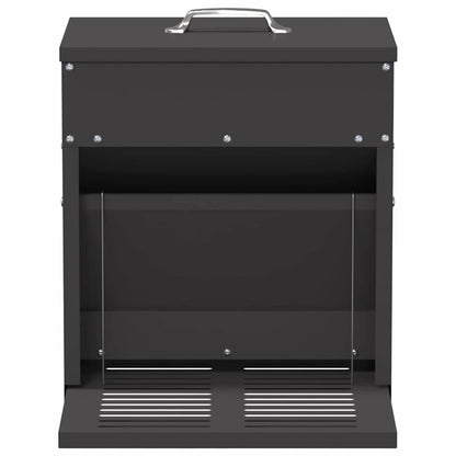 Chicken Treadle Feeder Black 33 x 42 x 40 cm Cold-Rolled Steel
