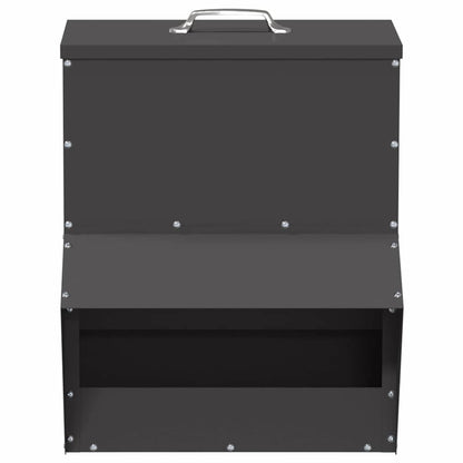 Chicken Feeder Black 35 x 30.5 x 43.5 cm Cold-Rolled Steel