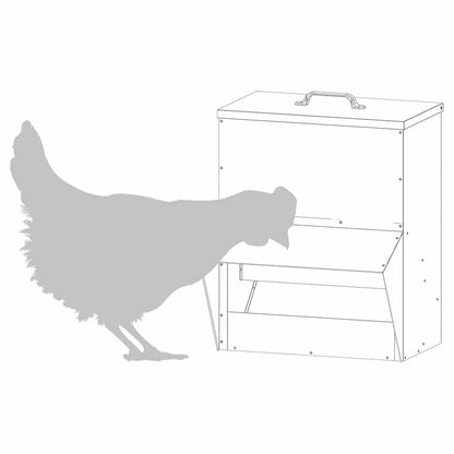 Chicken Feeder Silver 35 x 30.5 x 43.5 cm Galvanised Steel