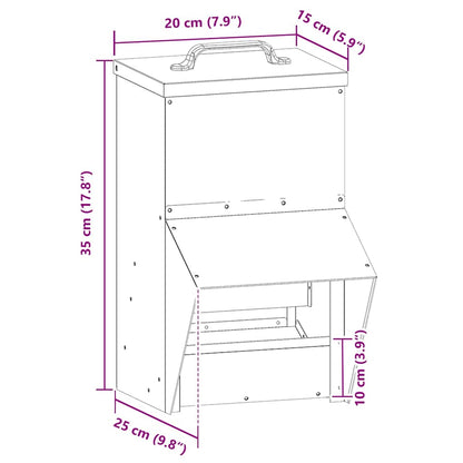 Chicken Feeder Silver 20 x 25 x35 cm Galvanised Steel
