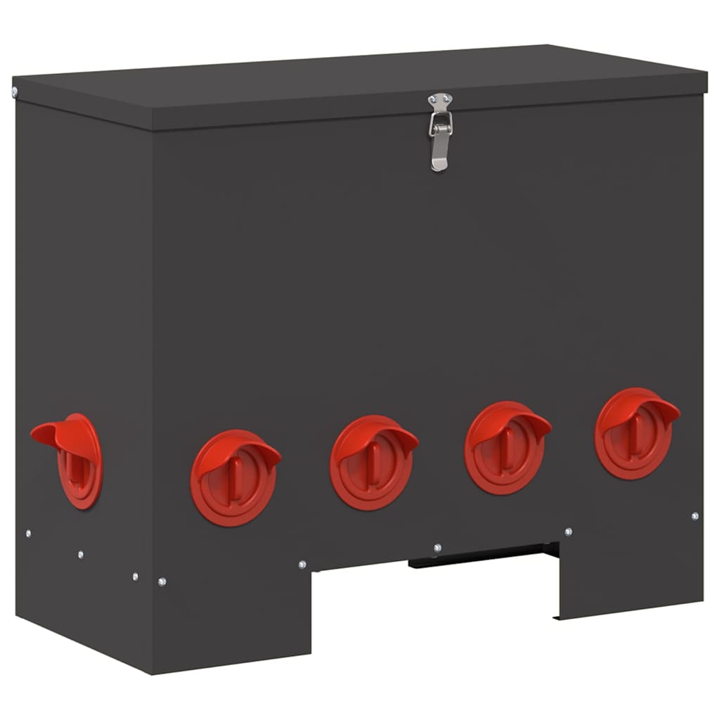 Chicken Feeder 2 pcs Black 60.5 x 29 x 51 cm Cold-Rolled Steel