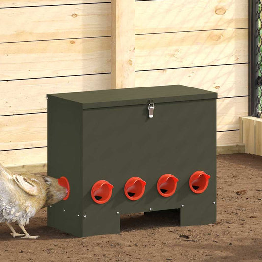 Chicken Feeder 2 Olive Green 60.5 x 29 x 51 cm 25 kg