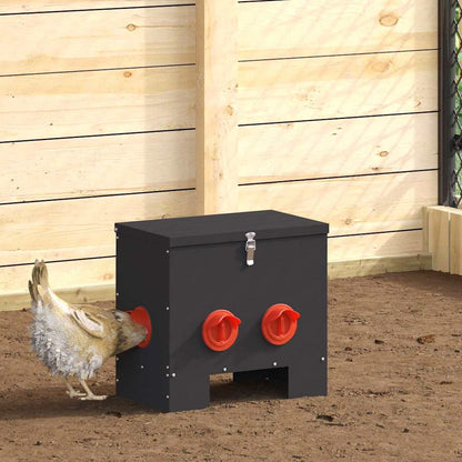 Chicken Feeder 2 pcs Black 40.5 x 25 x 38 cm Cold-Rolled Steel