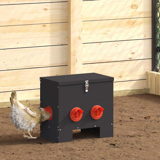 Chicken Feeder 2 Black 40.5 x 25 x 38 cm 20 kg