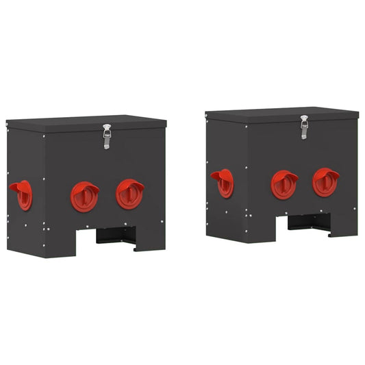 Chicken Feeder 2 Black 40.5 x 25 x 38 cm 20 kg