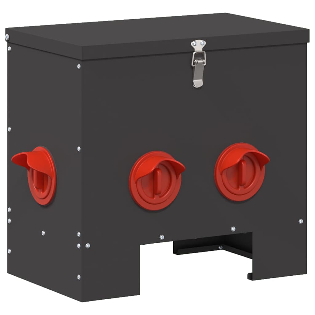 Chicken Feeder 2 pcs Black 40.5 x 25 x 38 cm Cold-Rolled Steel