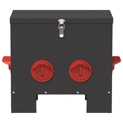 Chicken Feeder 2 pcs Black 40.5 x 25 x 38 cm Cold-Rolled Steel