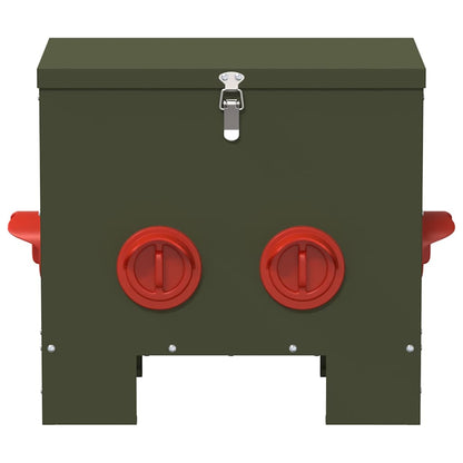 Chicken Feeder 2 pcs Olive Green 40.5 x 25 x 38 cm