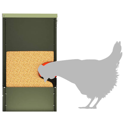 Chicken Feeder 2 pcs Olive Green 40.5 x 25 x 38 cm