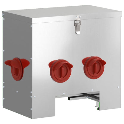 Chicken Feeder 2 pcs Silver 40.5 x 25 x 38 cm Galvanised Steel