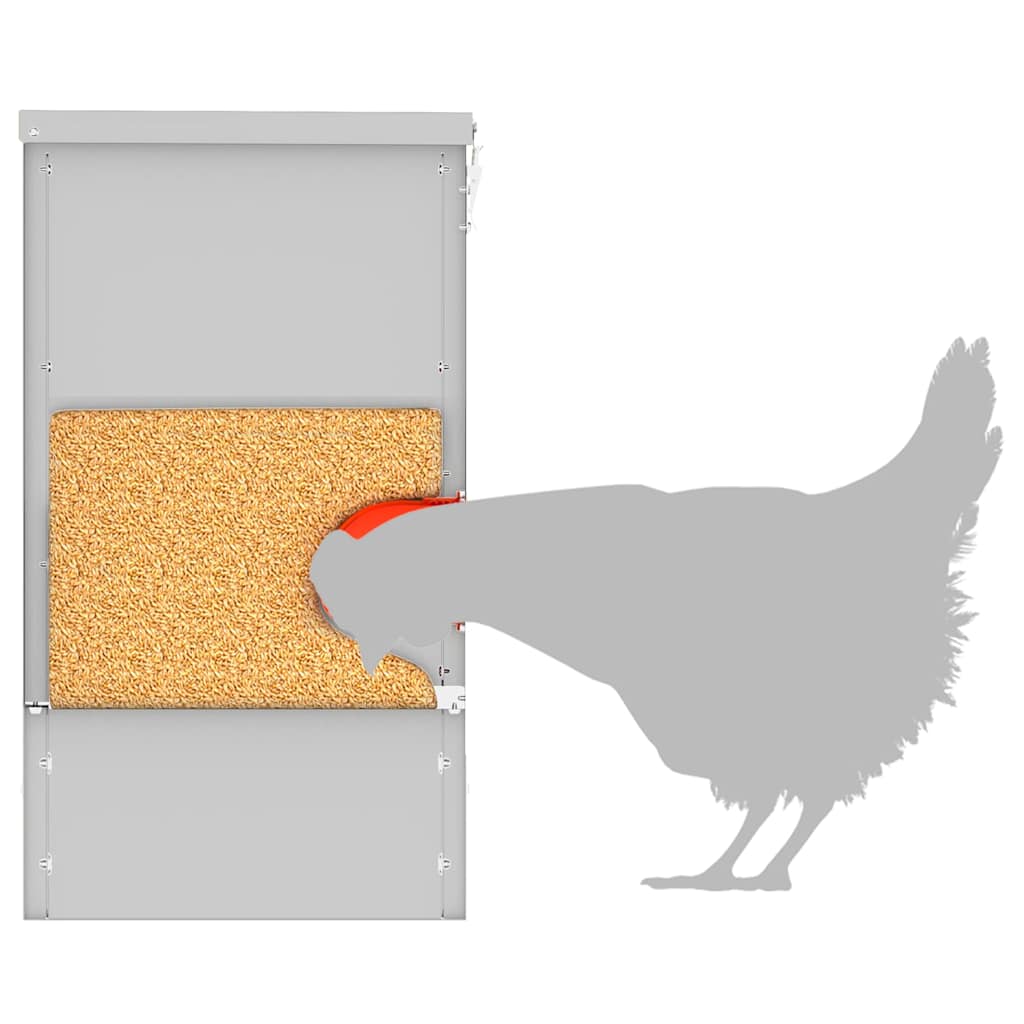Chicken Feeder 2 pcs Silver 40.5 x 25 x 38 cm Galvanised Steel
