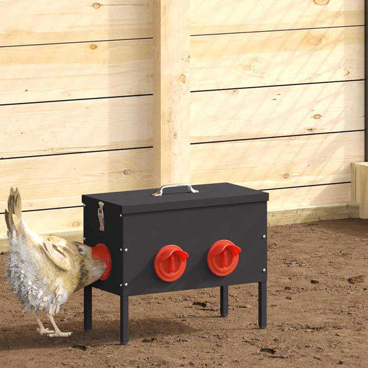 Chicken Feeder 2 Black 41.5 x 20.5 x 33 cm 15 kg