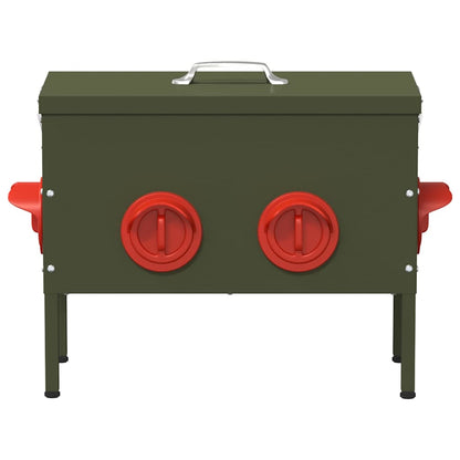 Chicken Feeder 2 pcs Olive Green 41.5 x 20.5 x 33 cm