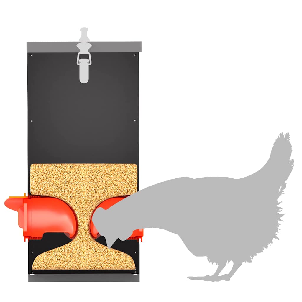 Chicken Feeder 2 pcs Black 32.5 x 20.5 x 43 cm
