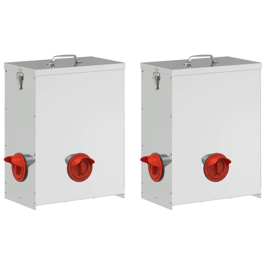 Chicken Feeder 2 Silver 32.5 x 20.5 x 43 cm 25 kg
