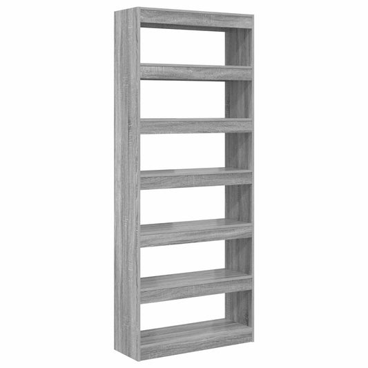 Book Cabinet 6-Tier 80 x 30 x 198 cm Engineered Wood
