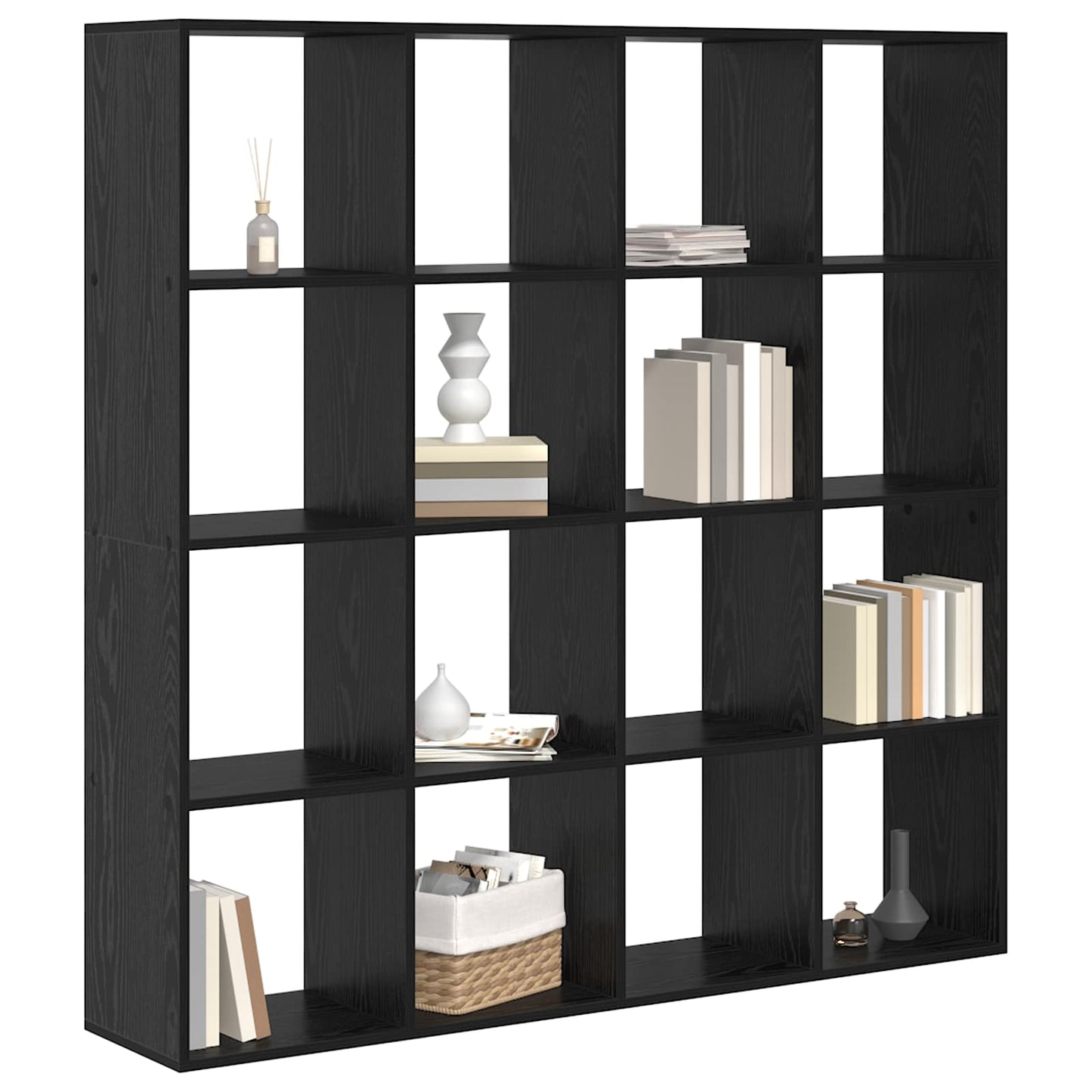 Book Cabinet Black Oak 137.5 x 29 x 137.5 cm Engineered Wood