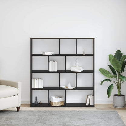 Book Cabinet Black Oak 132 x 29 x 141.5 cm Engineered Wood