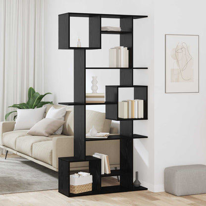 Book Cabinet Black Oak 92 x 29 x 188 cm Engineered Wood