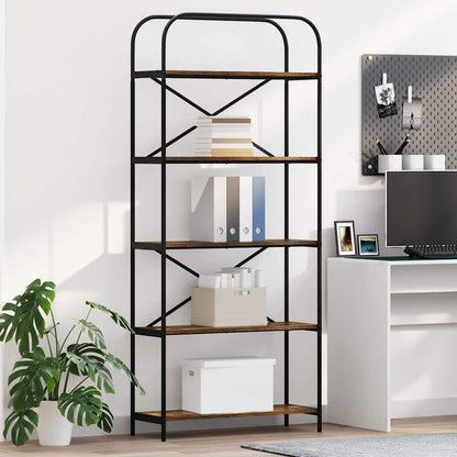 Bookshelf Smoked Oak 80 x 30 x 183 cm Engineered wood