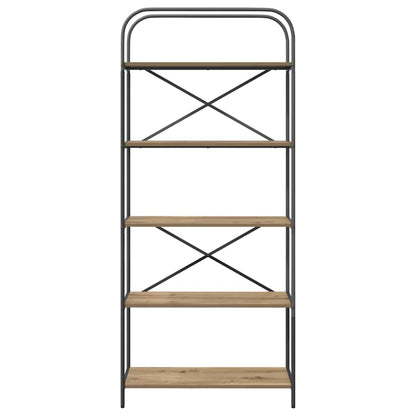 Bookshelf 5-Tier 80 x 30 x 183 cm Engineered wood Artisan Oak