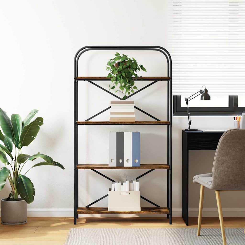 Bookshelf Smoked Oak 80 x 30 x 146 cm Engineered wood
