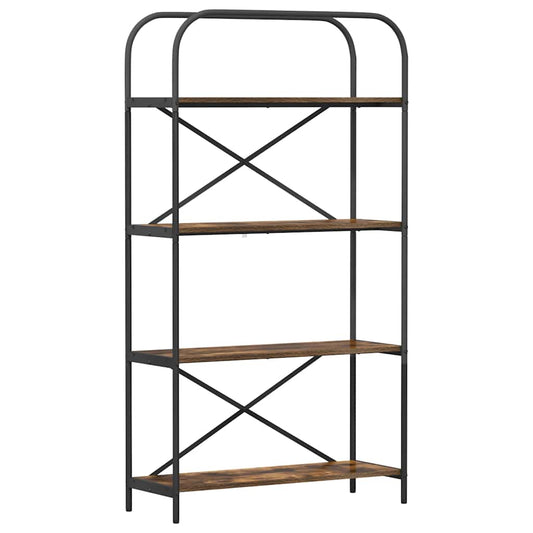 Bookshelf 4-Tier 80 x 30 x 146 cm Engineered wood Smoked Oak