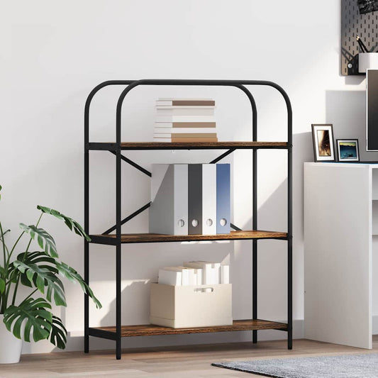 Bookshelf 3-Tier 80 x 30 x 109 cm Engineered wood Smoked Oak
