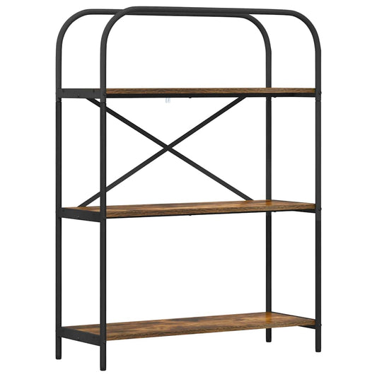 Bookshelf 3-Tier 80 x 30 x 109 cm Engineered wood Smoked Oak