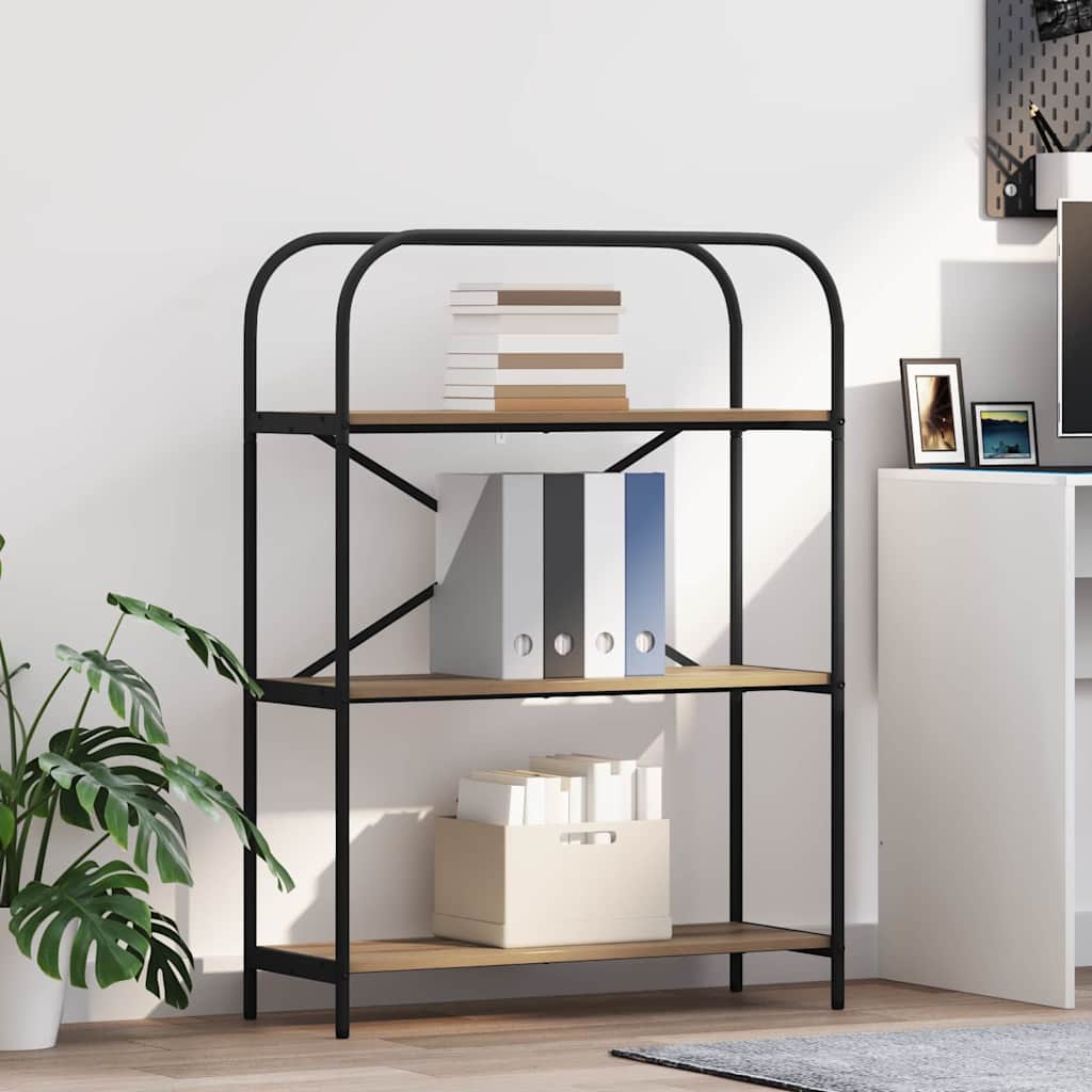 Bookshelf 3-Tier 80 x 30 x 109 cm Engineered wood Artisan Oak
