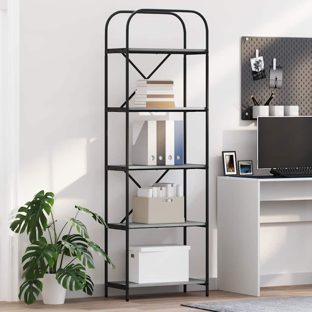 Bookshelf Grey Sonoma 60 x 30 x 183 cm Engineered wood