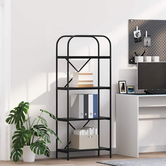 Bookshelf 4-Tier 60 x 30 x 146 cm Engineered wood Black Oak