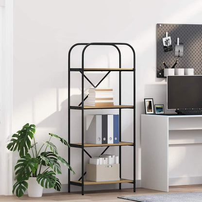 Bookshelf 4-Tier 60 x 30 x 146 cm Engineered wood Artisan Oak