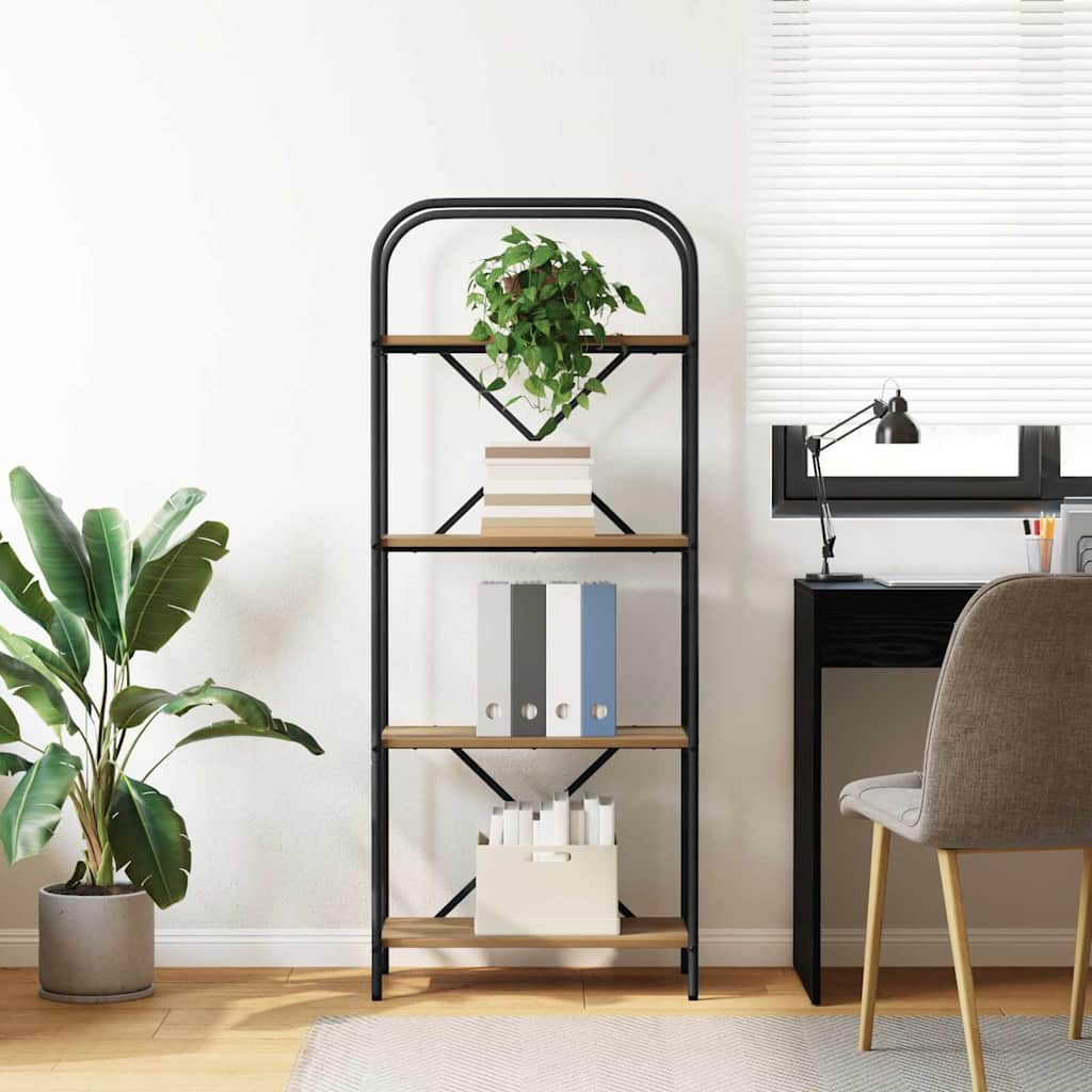 Bookshelf 4-Tier 60 x 30 x 146 cm Engineered wood Artisan Oak