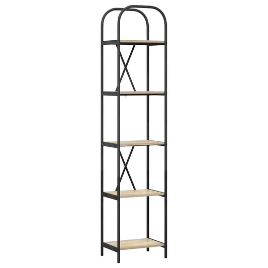 Bookshelf 5-Tier 40 x 30 x 183 cm Engineered wood Sonoma Oak