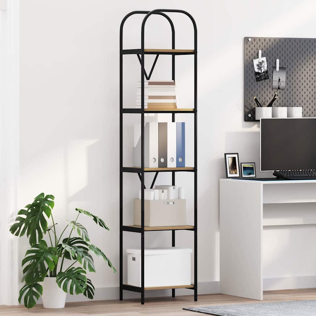 Bookshelf 5-Tier 40 x 30 x 183 cm Engineered wood Artisan Oak