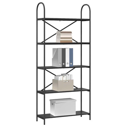 Bookshelf Black Oak 80 x 30 x 183 cm Engineered wood