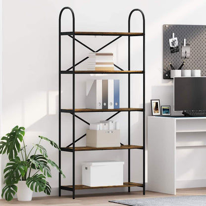 Bookshelf Smoked Oak 80 x 30 x 183 cm Engineered wood