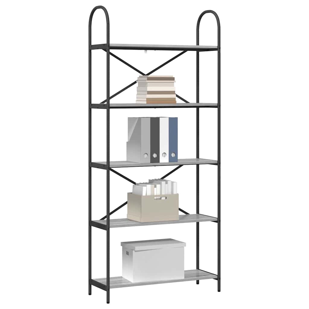 Bookshelf Grey Sonoma 80 x 30 x 183 cm Engineered wood