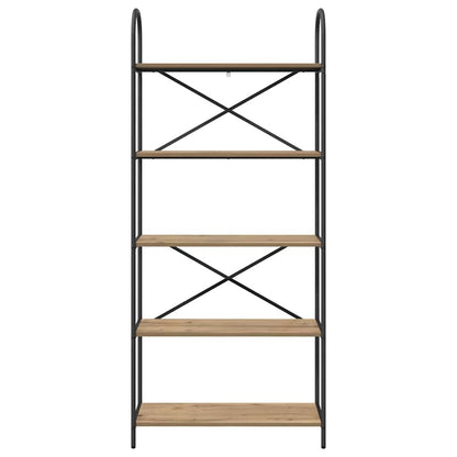 Bookshelf 5-Tier 80 x 30 x 183 cm Engineered wood Artisan Oak