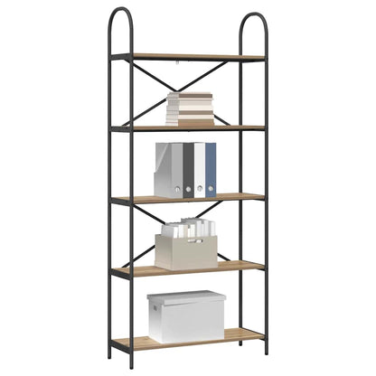 Bookshelf 5-Tier 80 x 30 x 183 cm Engineered wood Artisan Oak